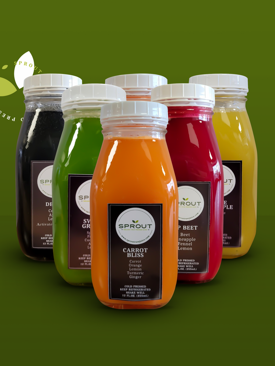 1 Day Cleanse 6 Bottles Sproutrawjuice