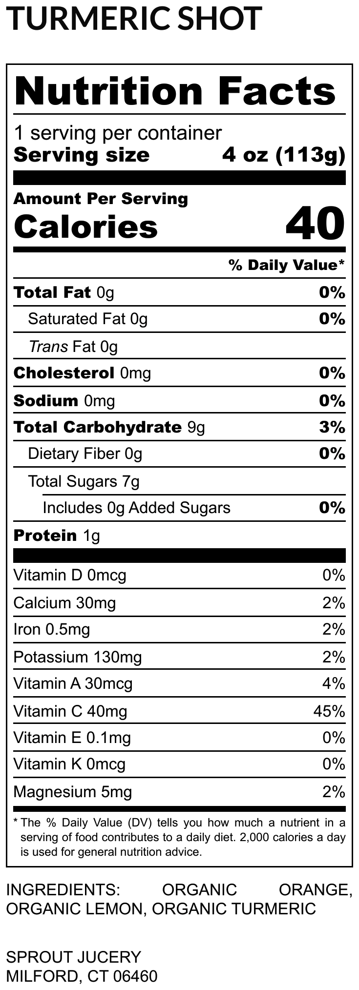 Turmeric shot Sproutrawjuice